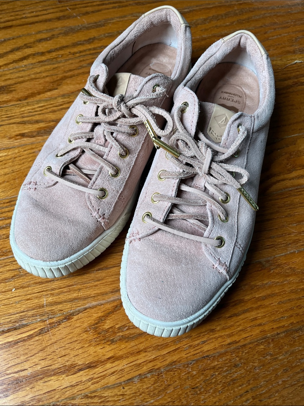 Sperry Techwave Light Blush Pink Suede Sneakers
